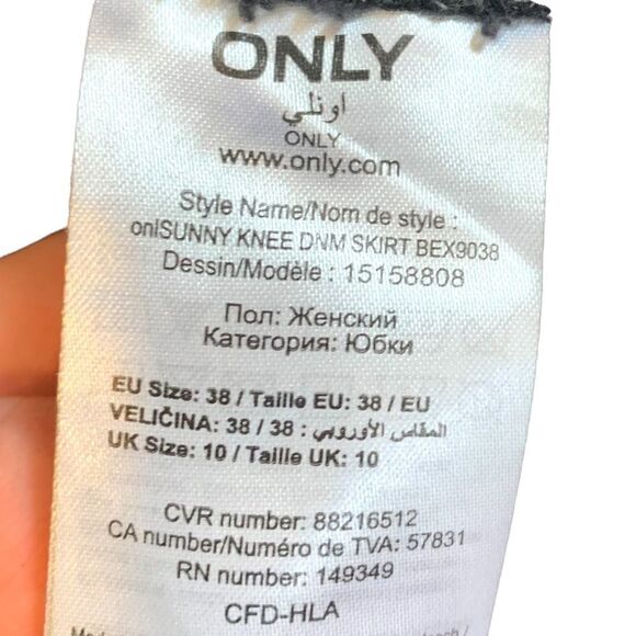 ONLY Sunny Black Denim Knee Length Skirt - Picture 11 of 13